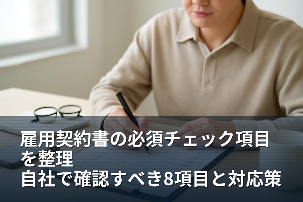 雇用契約書のチェックリスト：中小企業がまず確認する8項目と対応策
