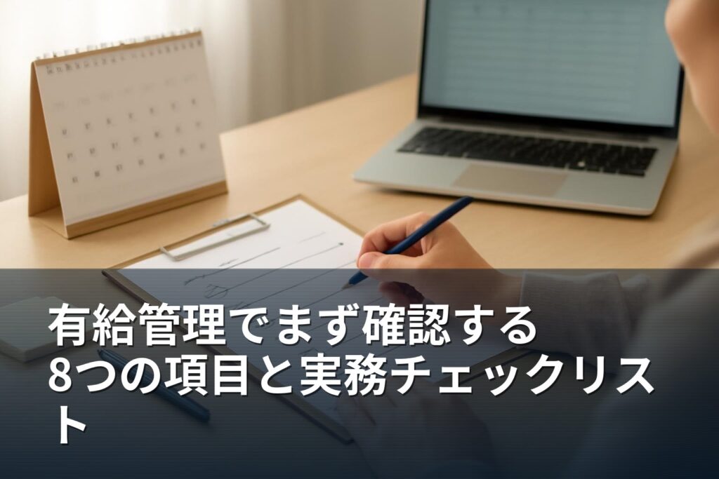 有給休暇の管理でまず確認する8項目と実務チェックリスト