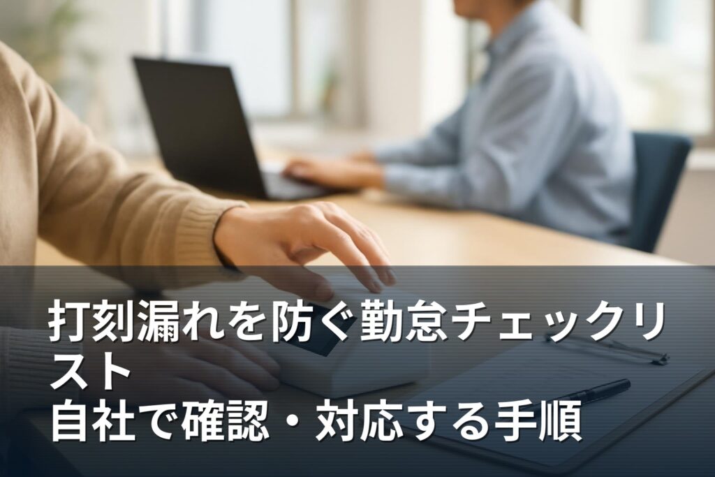 打刻漏れを防ぐ勤怠管理の実務チェックリスト
